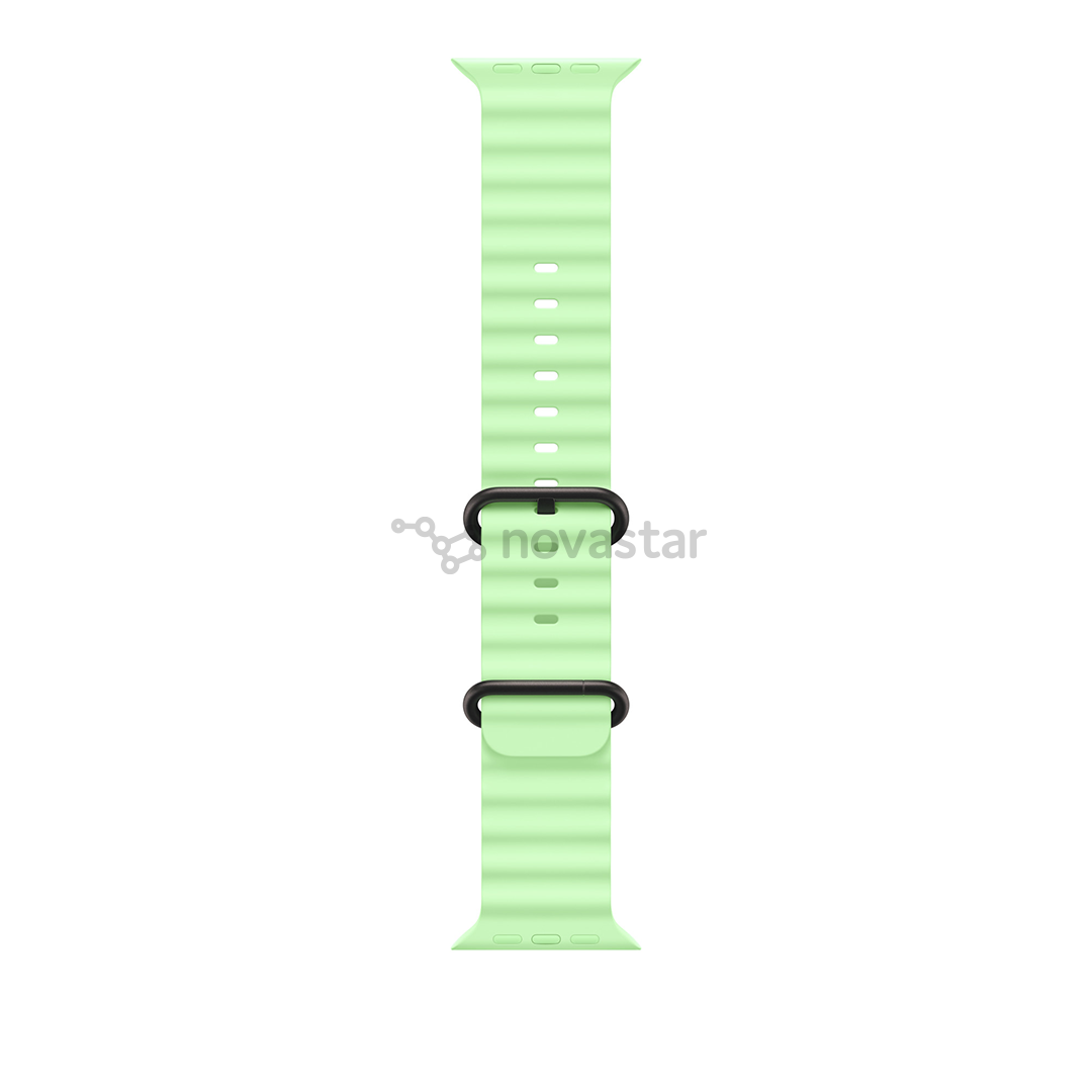 Apple Ocean Band, 49 mm, black titanium, neon green - Watch band