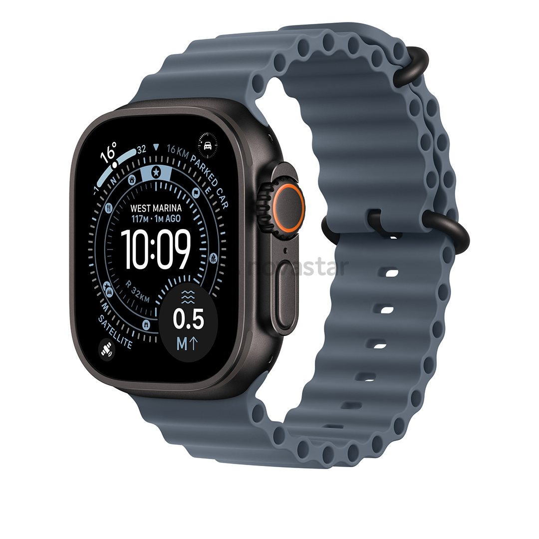 Apple Ocean Band, 49 mm, black titanium, anchor blue - Watch band
