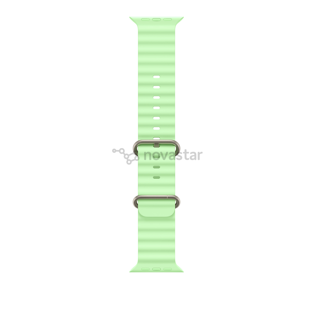 Apple Ocean Band, 49 mm, natural titanium, neon green - Watch band