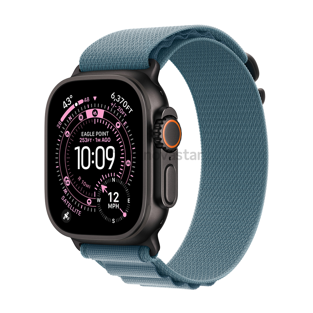 Apple Alpine Loop, 49 mm, L, black titanium, light blue - Watch band