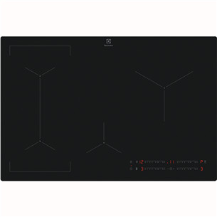 Electrolux 600 SaphirMatt SE® Bridge Hob2Hood, plotis 80 cm, juoda - Įmontuojama indukcinė kaitlentė EIV83443CT