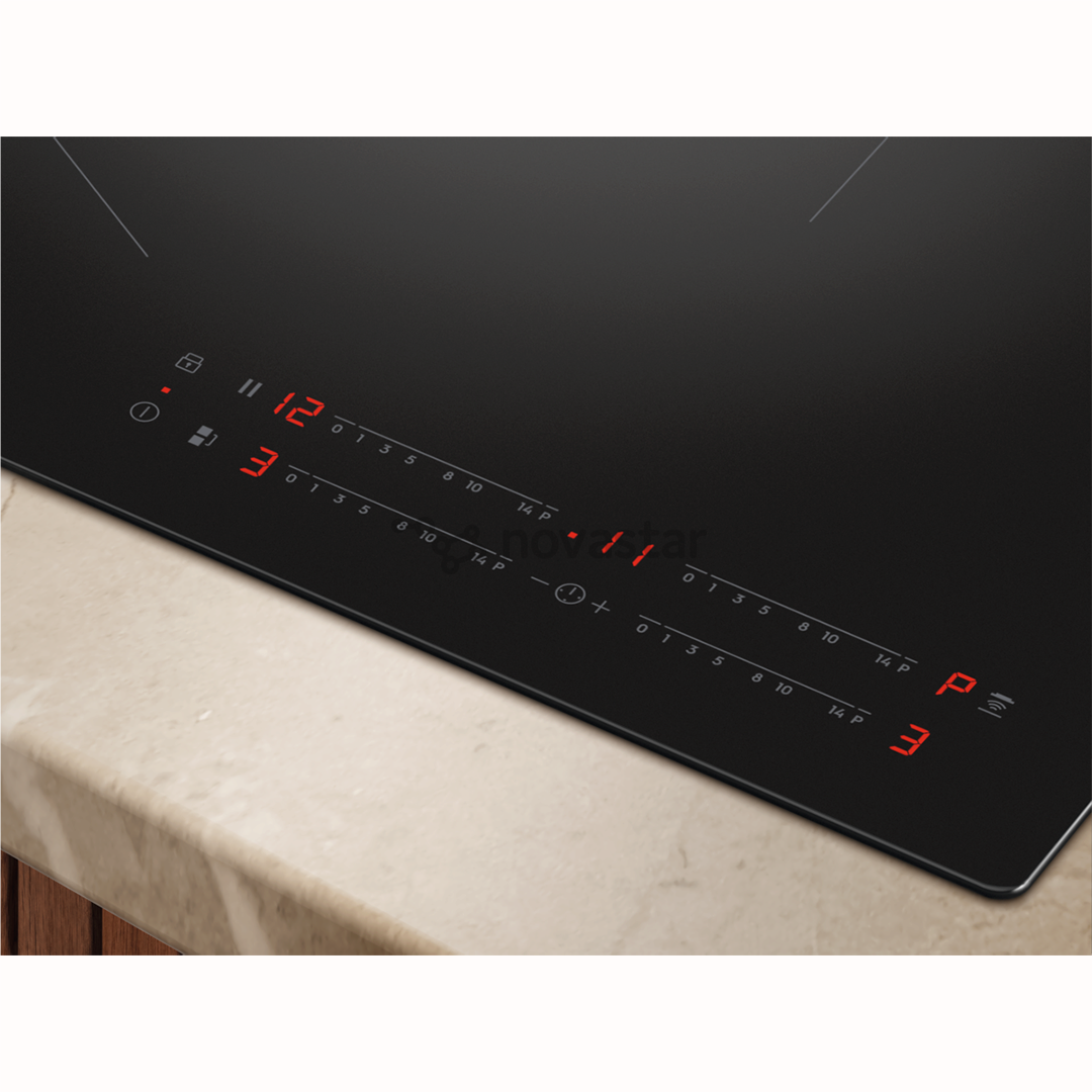 Electrolux 600 SaphirMatt SE® Bridge Hob2Hood, plotis 80 cm, juoda - Įmontuojama indukcinė kaitlentė