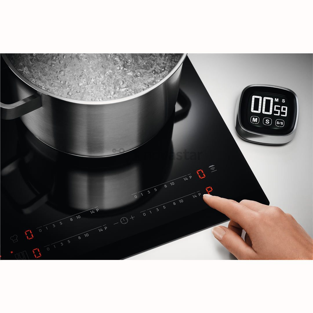 Electrolux 600 SaphirMatt SE® Bridge Hob2Hood, plotis 80 cm, juoda - Įmontuojama indukcinė kaitlentė