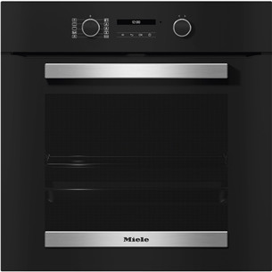 Miele, 76 L, pyrolytic cleaning, black - Built-in oven