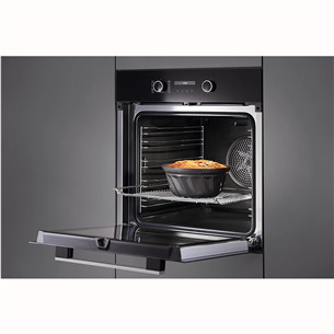 Miele, 76 L, pyrolytic cleaning, black - Built-in oven