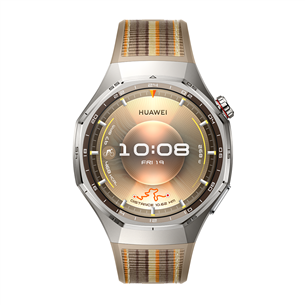 Huawei Watch GT6 Pro, 46 mm, titano, pintas dirželis, nerūdijančio plieno/rudas - Išmanusis laikrodis 55020FTS