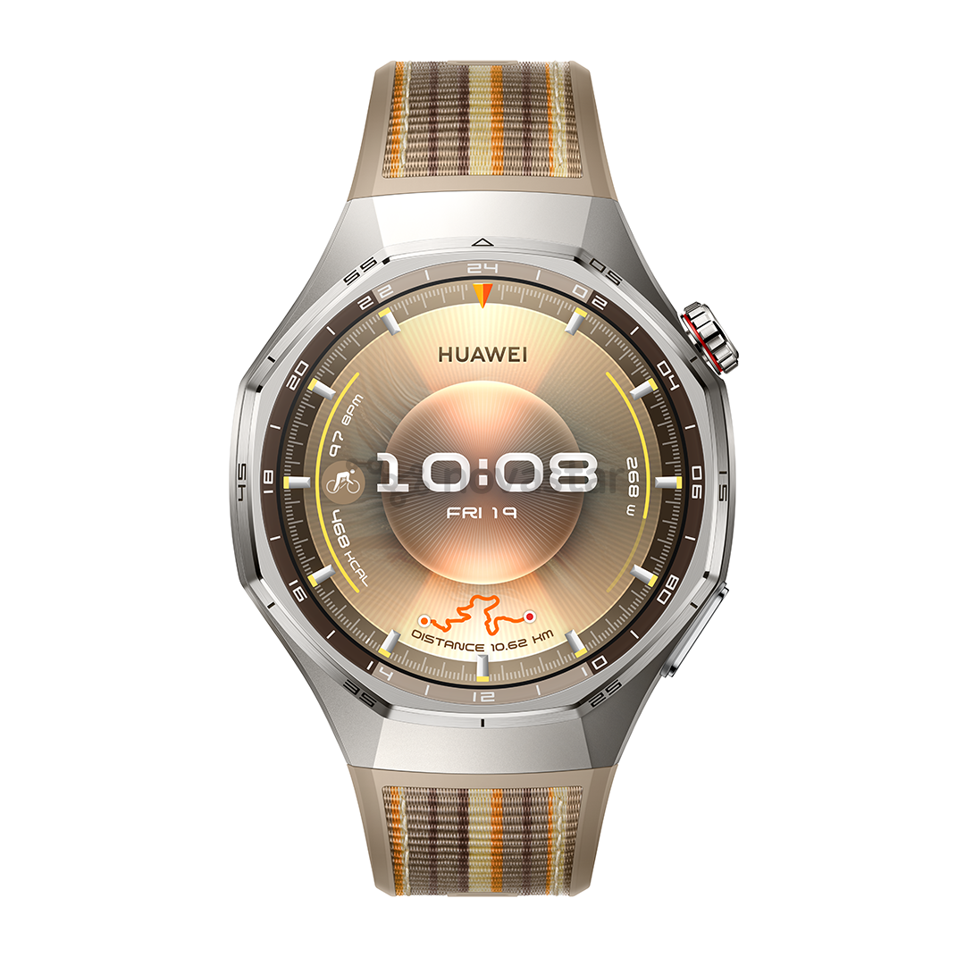 Huawei Watch GT6 Pro, 46 mm, titano, pintas dirželis, nerūdijančio plieno/rudas - Išmanusis laikrodis