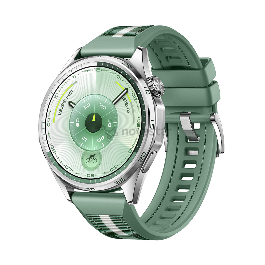 Huawei Watch GT6, 46 mm, woven strap, stainless / green - Smart watch