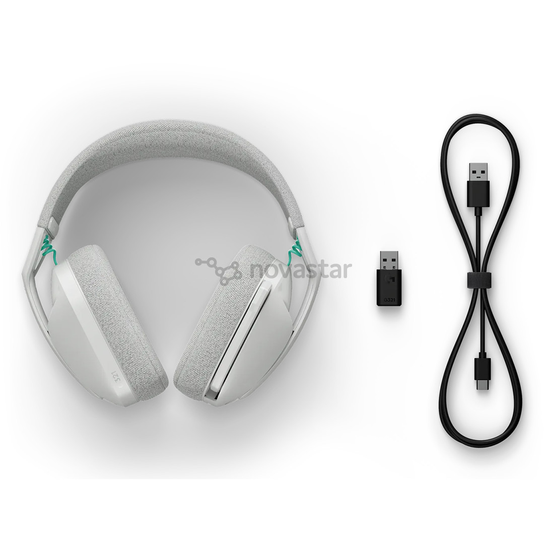 Logitech G321 LIGHTSPEED Wireless Gaming Headset, baltos - Belaidės ausinės