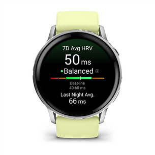 Garmin Venu 4, 45 mm, sidabro spalvos/geltonas - Sportinis laikrodis