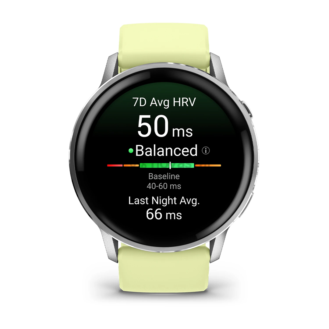 Garmin Venu 4, 45 мм, серебристый / желтый - Спортивные часы