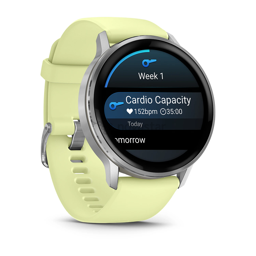 Garmin Venu 4, 45 мм, серебристый / желтый - Спортивные часы