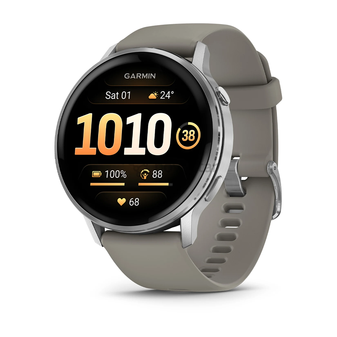 Garmin Venu 4, 45 мм, серебристый / серый - Спортивные часы