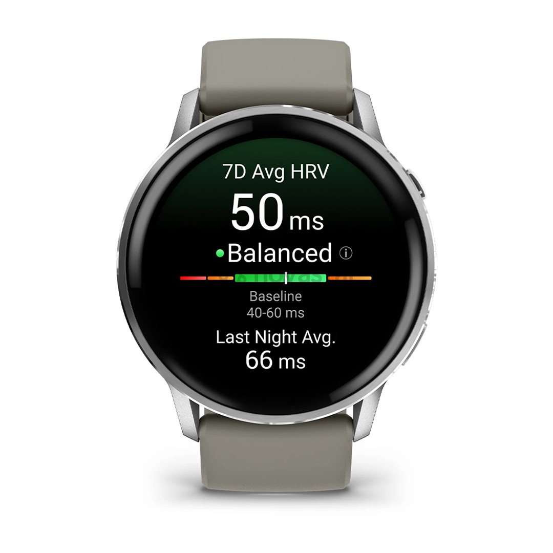 Garmin Venu 4, 45 мм, серебристый / серый - Спортивные часы