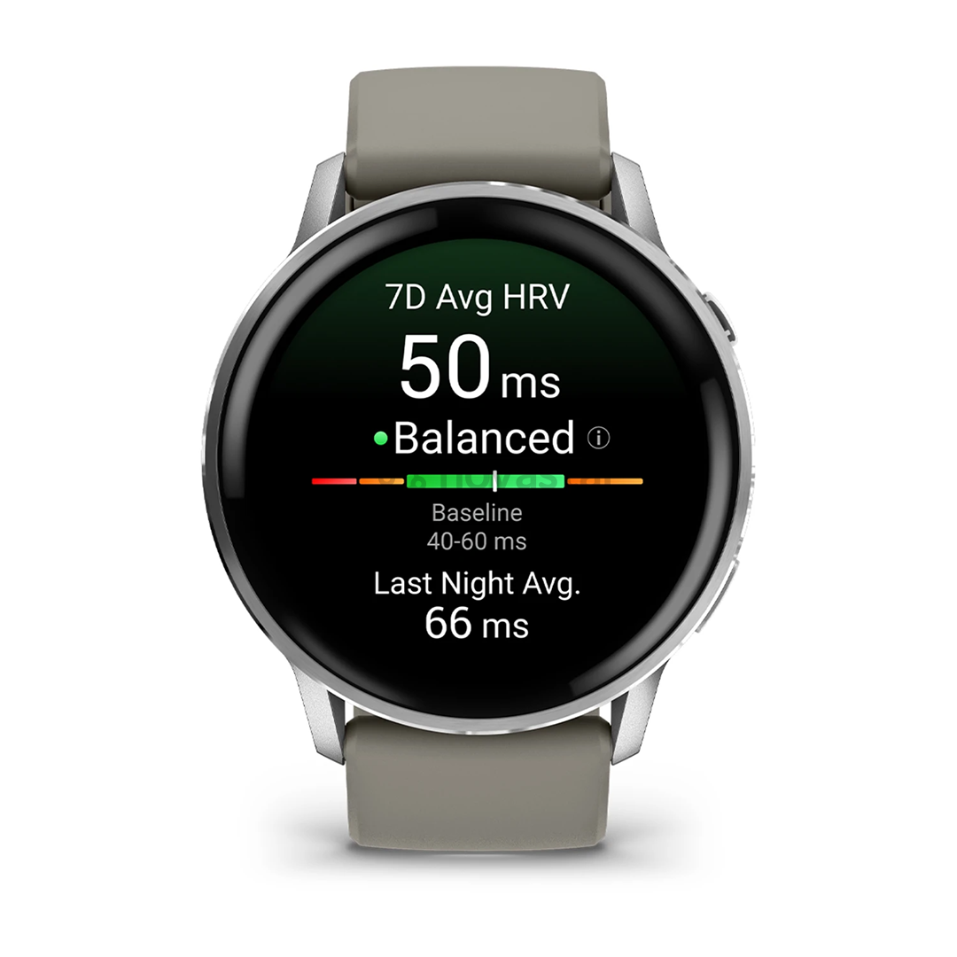 Garmin Venu 4, 45 мм, серебристый / серый - Спортивные часы