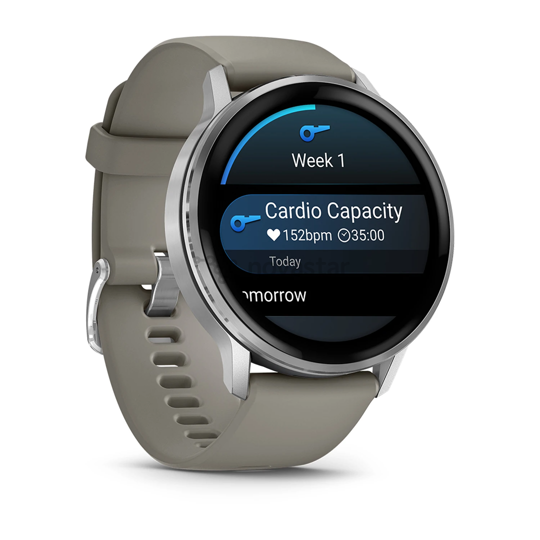 Garmin Venu 4, 45 мм, серебристый / серый - Спортивные часы