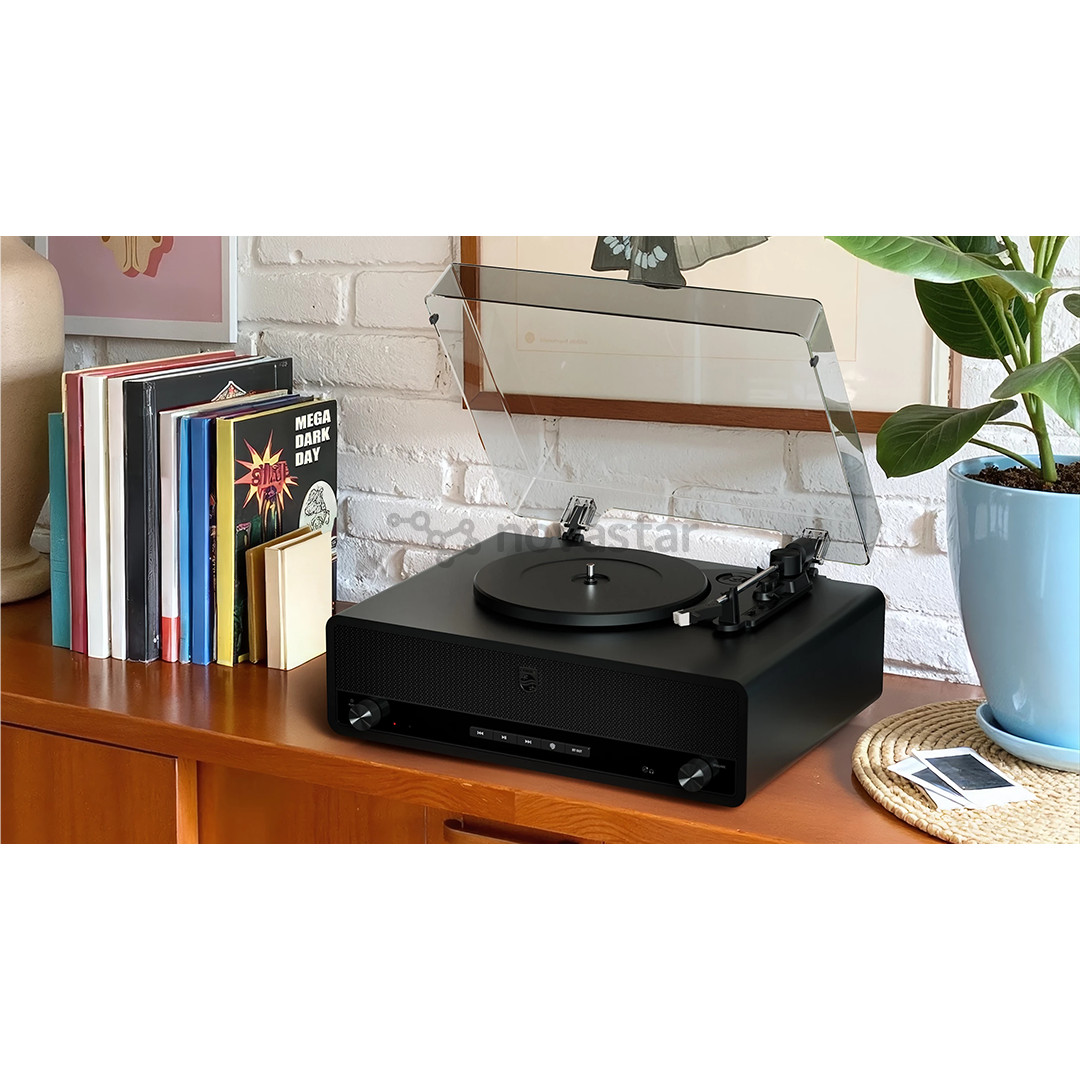 Philips Century The Stevie, juodas - Plokštelių grotuvas
