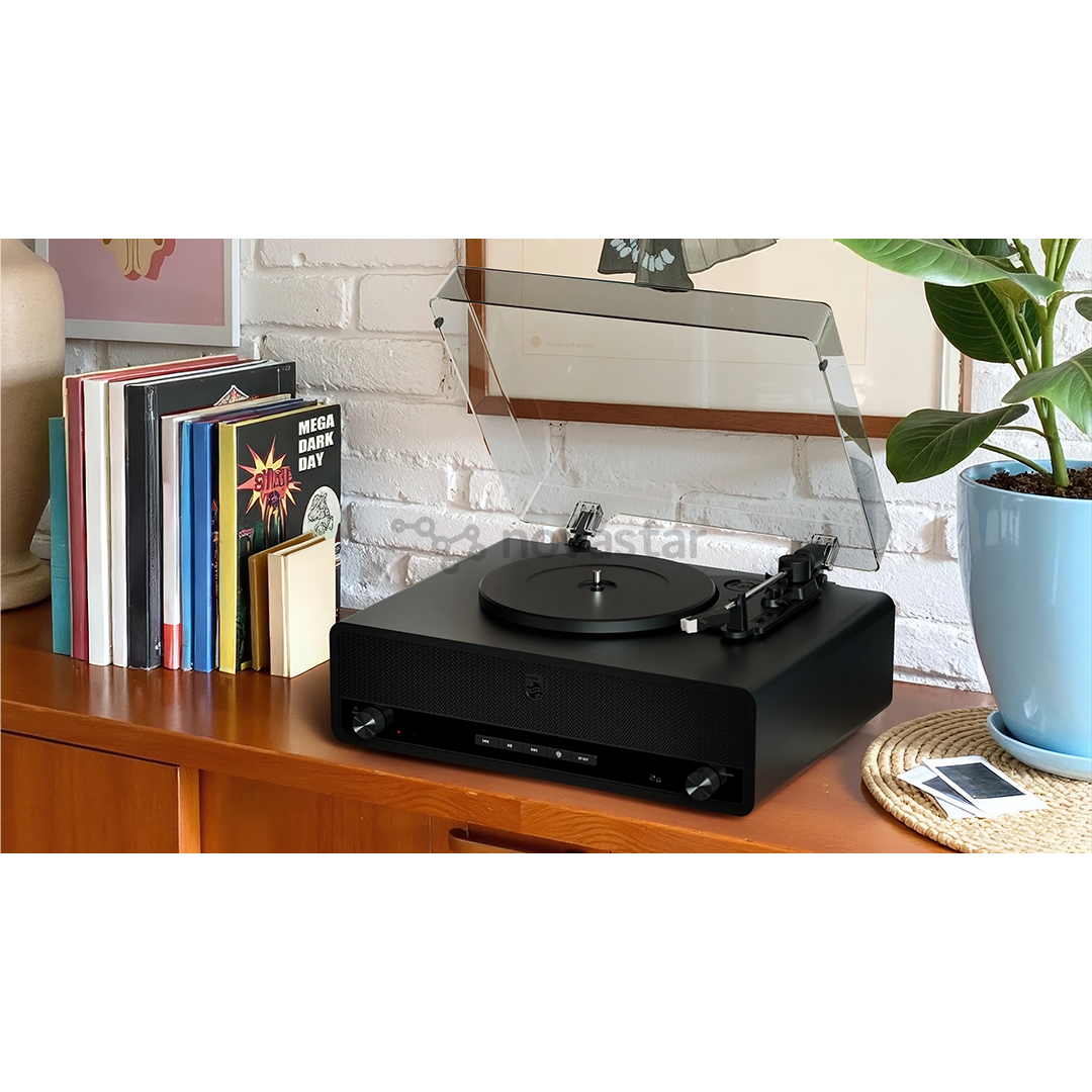 Philips Century The Stevie, juodas - Plokštelių grotuvas