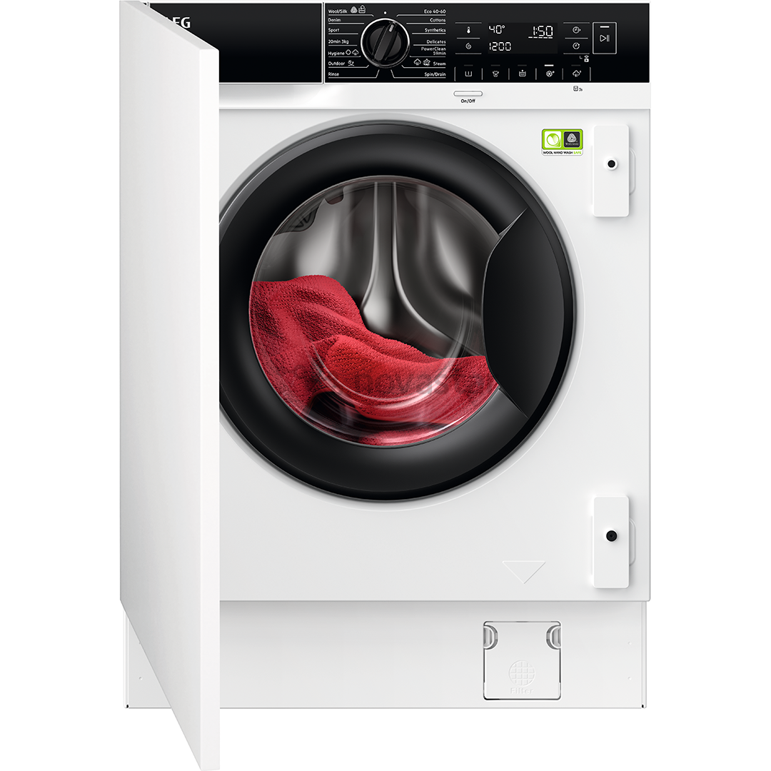 AEG 8000 Series PowerCare, 8 kg, gylis 55,3 cm, 1400 aps./min. - Įmontuojama skalbimo mašina
