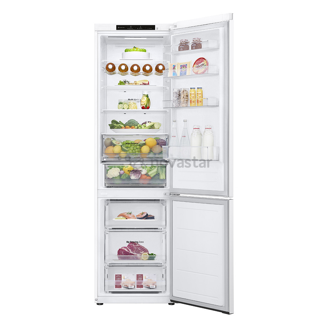 LG, NoFrost, 387 L, aukštis 203 cm, baltas - Šaldytuvas