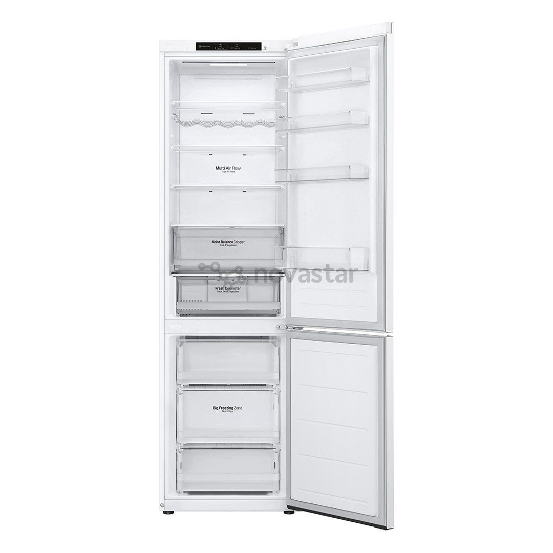 LG, NoFrost, 387 L, aukštis 203 cm, baltas - Šaldytuvas