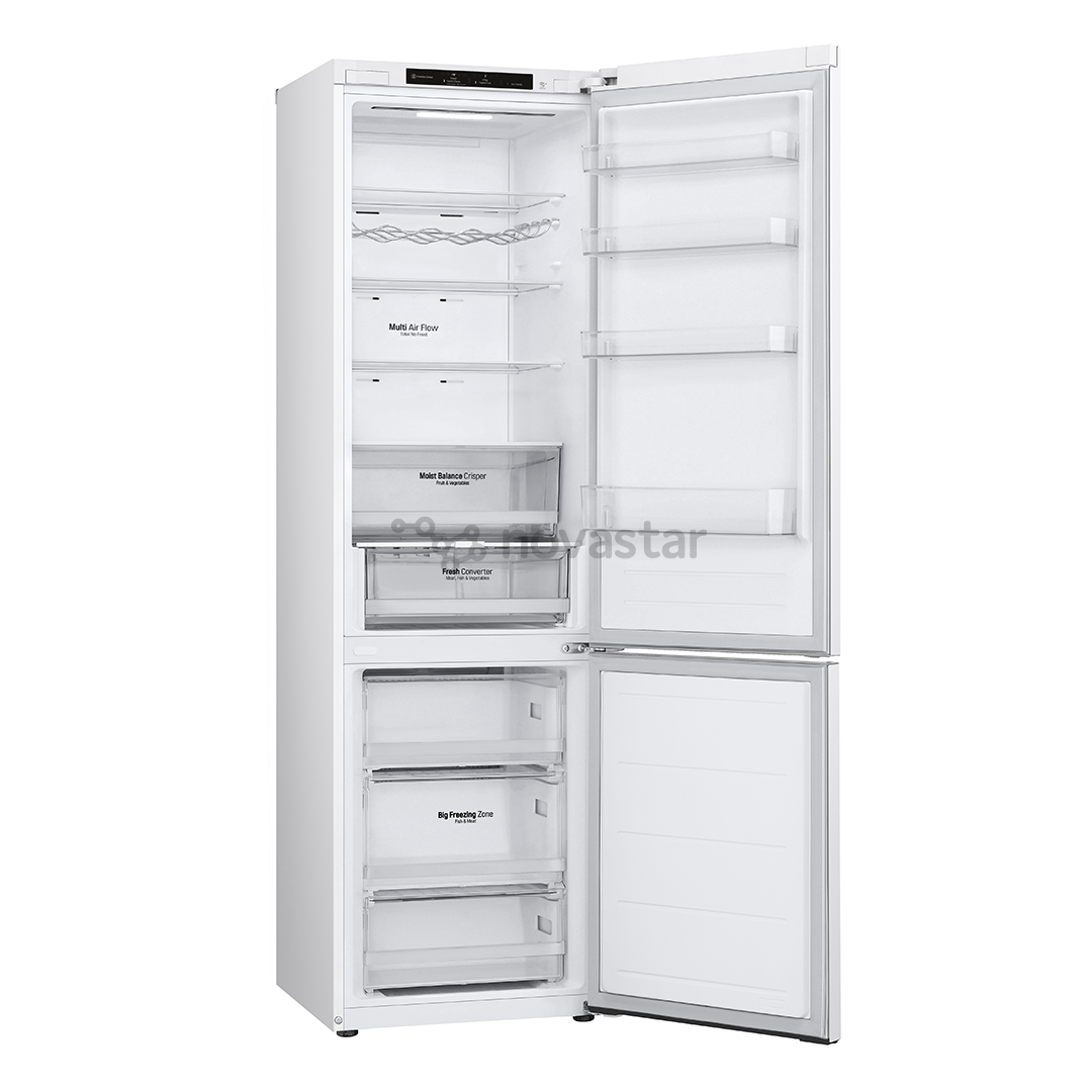 LG, NoFrost, 387 L, aukštis 203 cm, baltas - Šaldytuvas