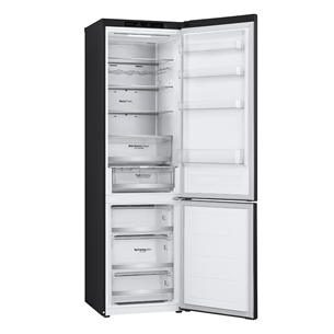 LG, NoFrost, 387 L, aukštis 203 cm, juodas - Šaldytuvas