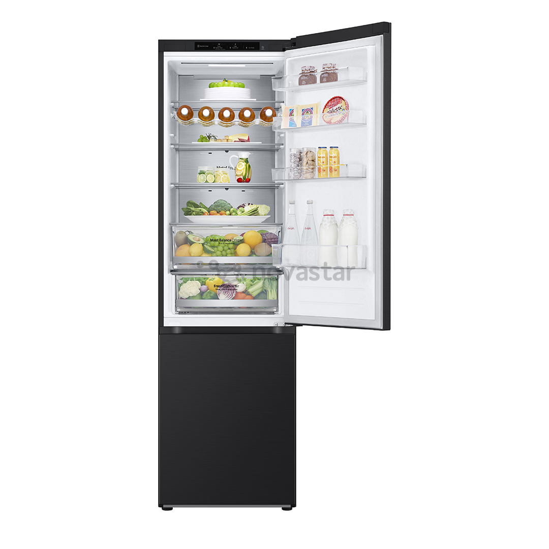 LG, NoFrost, 387 L, aukštis 203 cm, juodas - Šaldytuvas