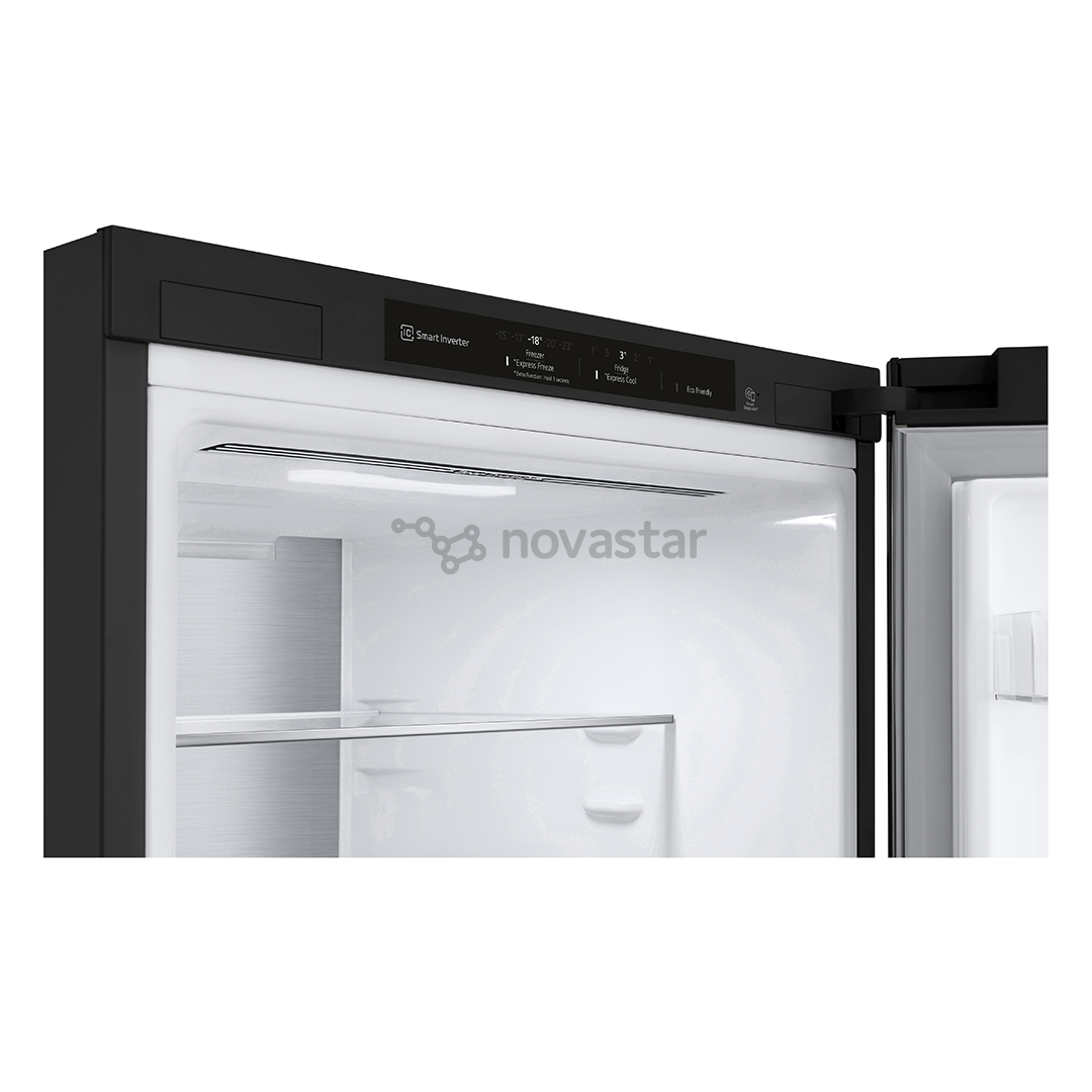 LG, NoFrost, 387 L, aukštis 203 cm, juodas - Šaldytuvas