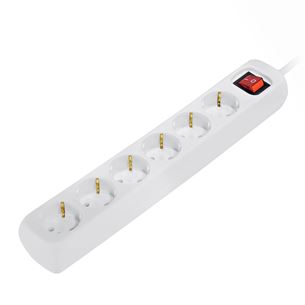 Hama, 1.4 m, 6 sockets, white - Extension plug