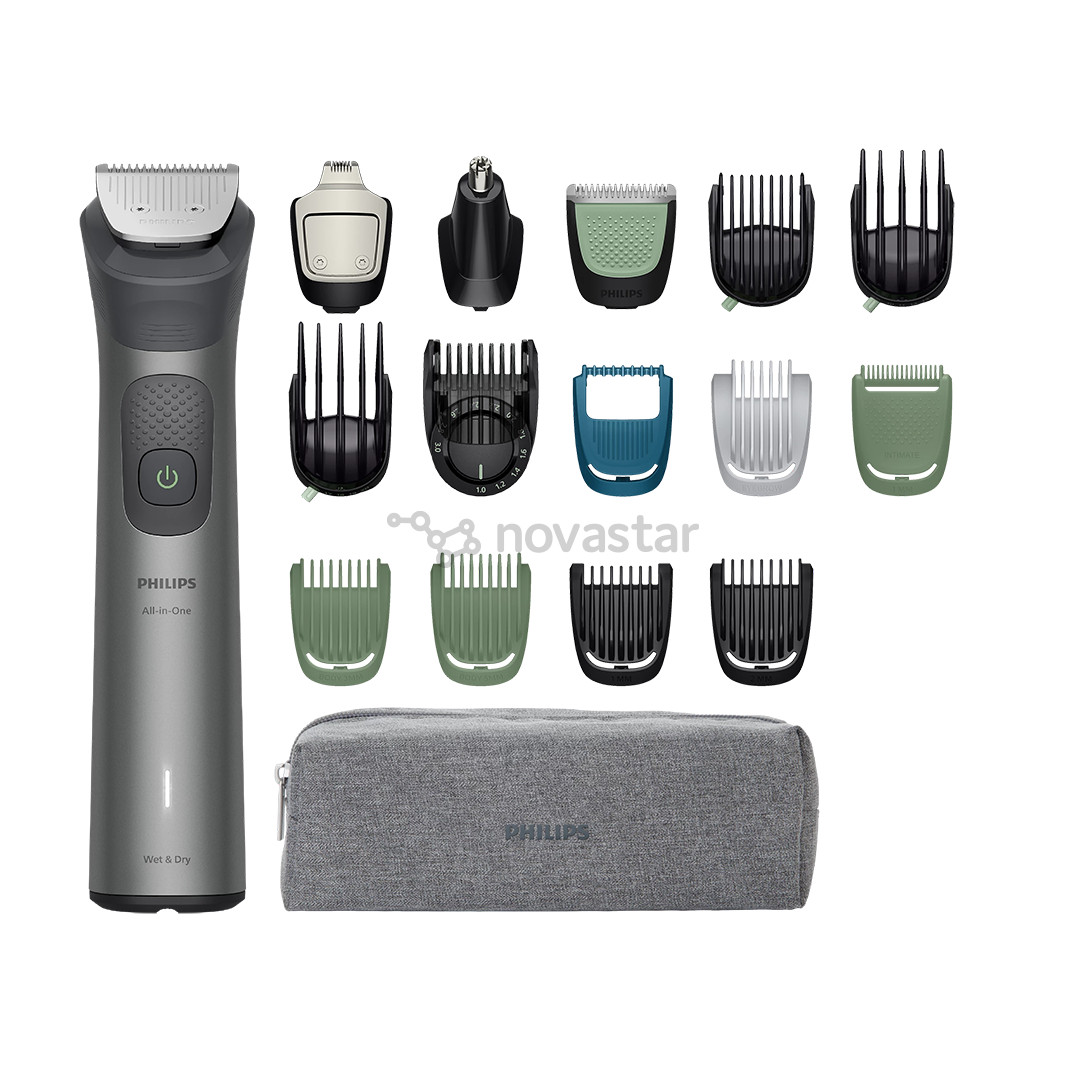 Philips All-in-One Trimmer 7000 Series, 17 viename, pilka - Plaukų kirpimo mašinėlė