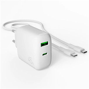 Puro Pro Lite Charger + USB-C cable, 45W, white - Power adapter
