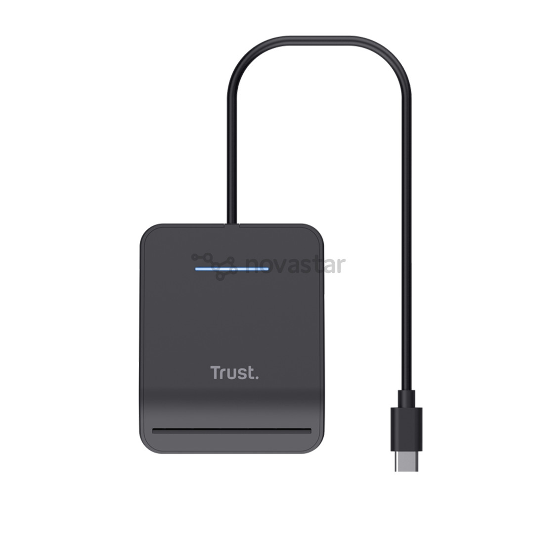 Trust Primo Smart Card Reader, USB-C, juodas - Išmanusis kortelių skaitytuvas
