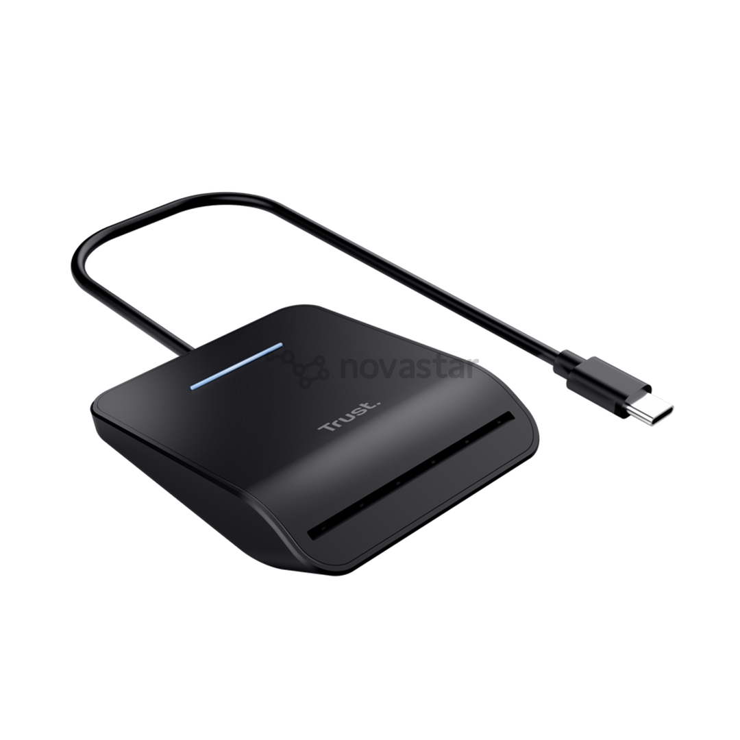 Trust Primo Smart Card Reader, USB-C, juodas - Išmanusis kortelių skaitytuvas