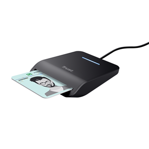 Trust Primo Smart Card Reader, USB-C, juodas - Išmanusis kortelių skaitytuvas