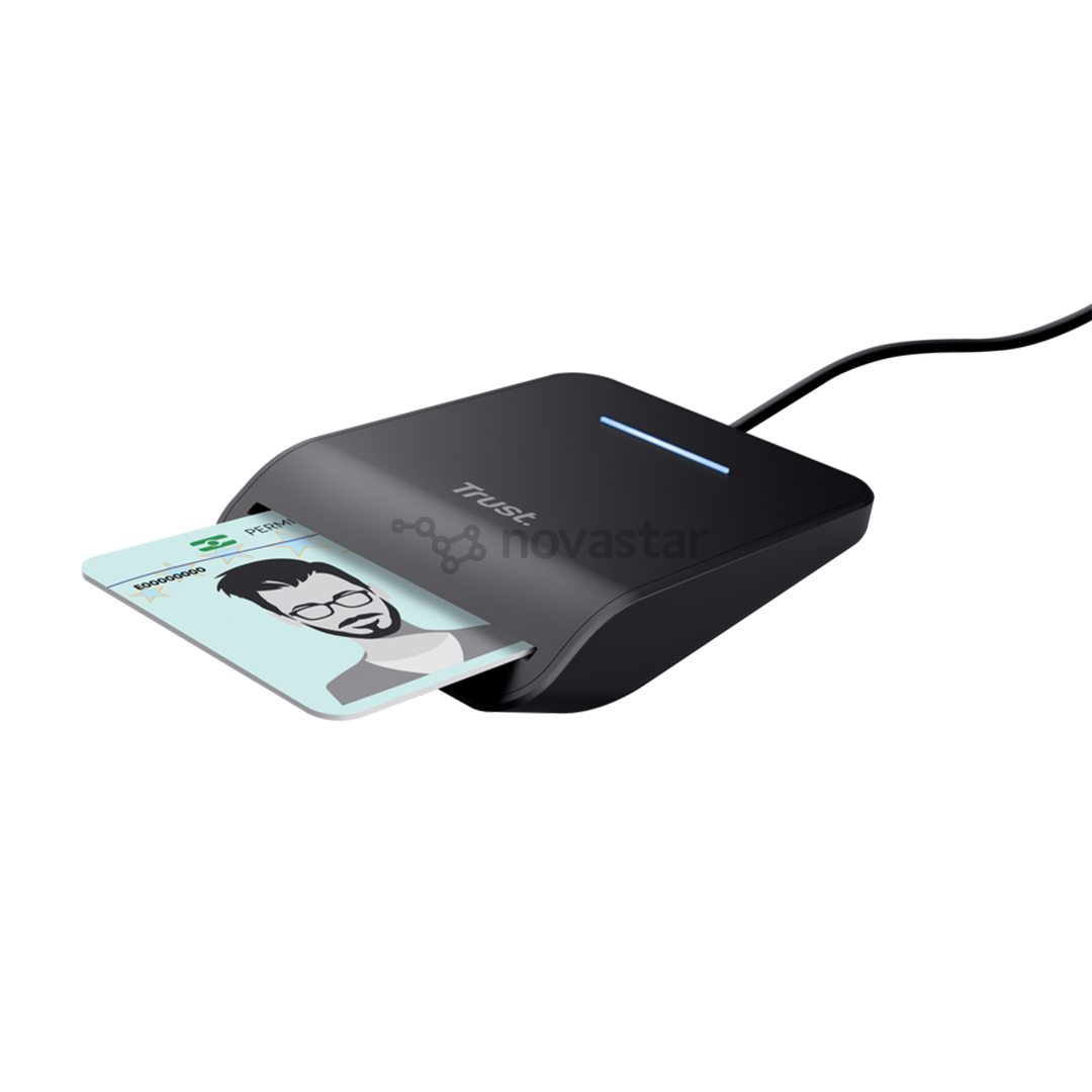 Trust Primo Smart Card Reader, USB-C, juodas - Išmanusis kortelių skaitytuvas