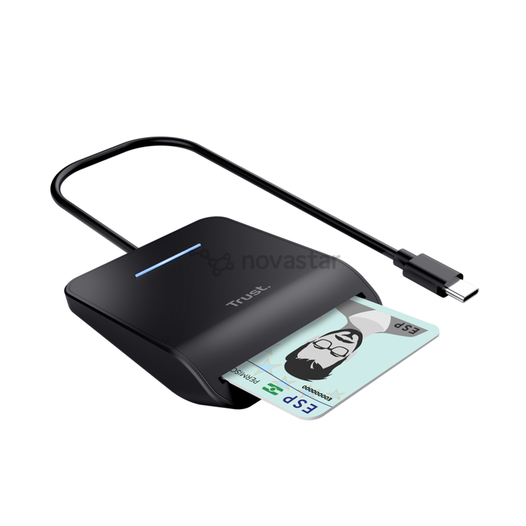 Trust Primo Smart Card Reader, USB-C, juodas - Išmanusis kortelių skaitytuvas