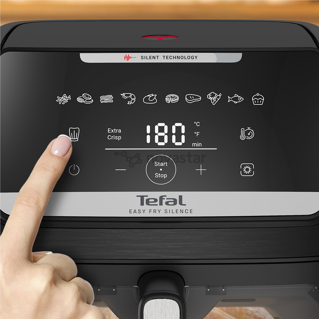 Tefal Easy Fry Silence, 1800 Вт, 7 л, черный - Аэрогриль