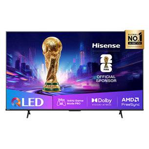Hisense E7Q PRO, 65'', 4K UHD, QLED, черный - Телевизор 65E7QPRO