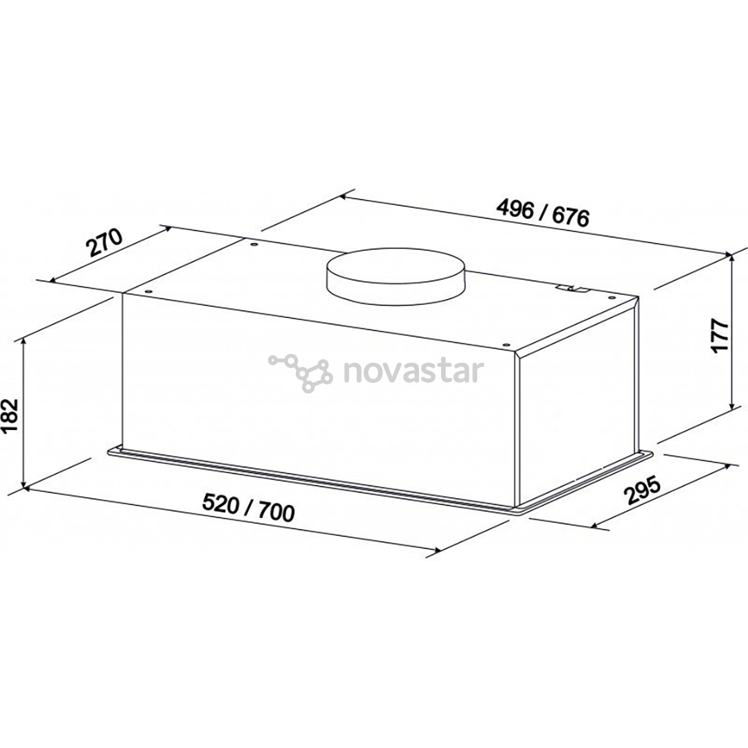 Eleyus 393 м³/ч, черный - Интегрируемая вытяжка