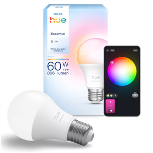 Philips Hue Essential A60, Full Color, E27, белый - Умная лампа