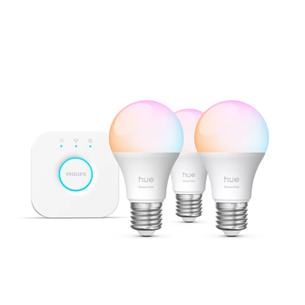 Philips Hue Essential Starter Kit, A60 + Hue Bridge, Full Color, E27, 3 pc, white - Smart light 929004235411