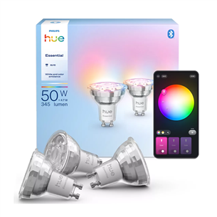 Philips Hue Essential Spot, Full Color, GU10, 3 pc, white - Smart light
