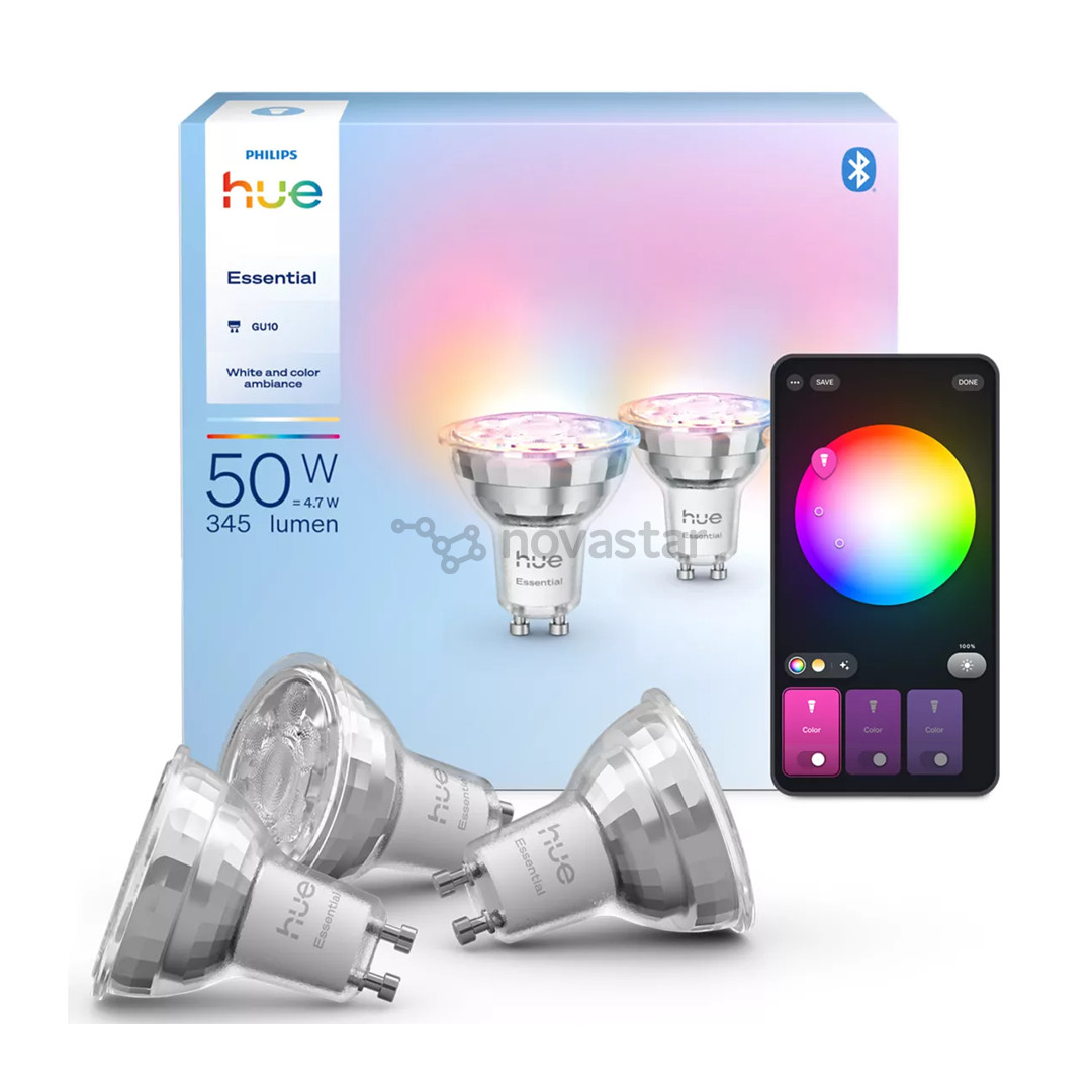 Philips Hue Essential Spot, Full Color, GU10, 3 шт., белый - Умные лампы
