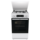 Gorenje, 62 L, plotis 50 cm, balta - Dujinė viryklė su elektrine orkaite