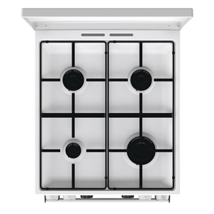 Gorenje, 62 L, plotis 50 cm, balta - Dujinė viryklė su elektrine orkaite