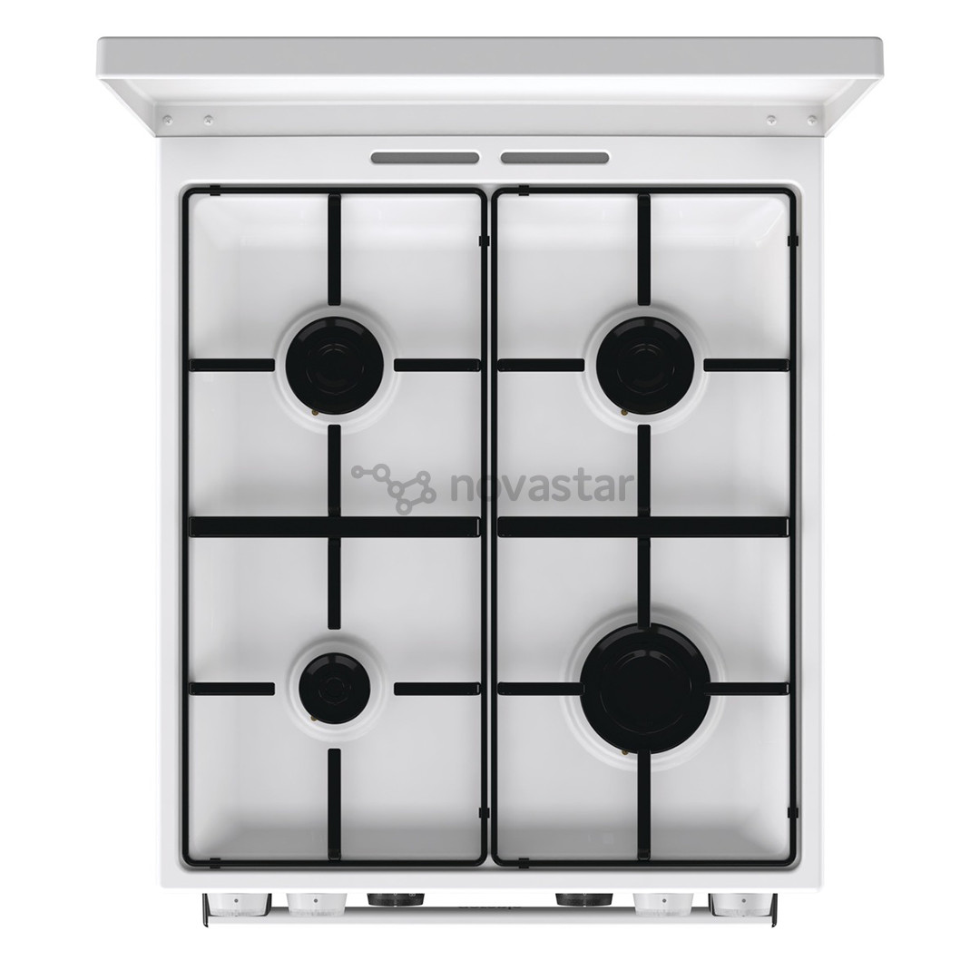 Gorenje, 62 L, plotis 50 cm, balta - Dujinė viryklė su elektrine orkaite