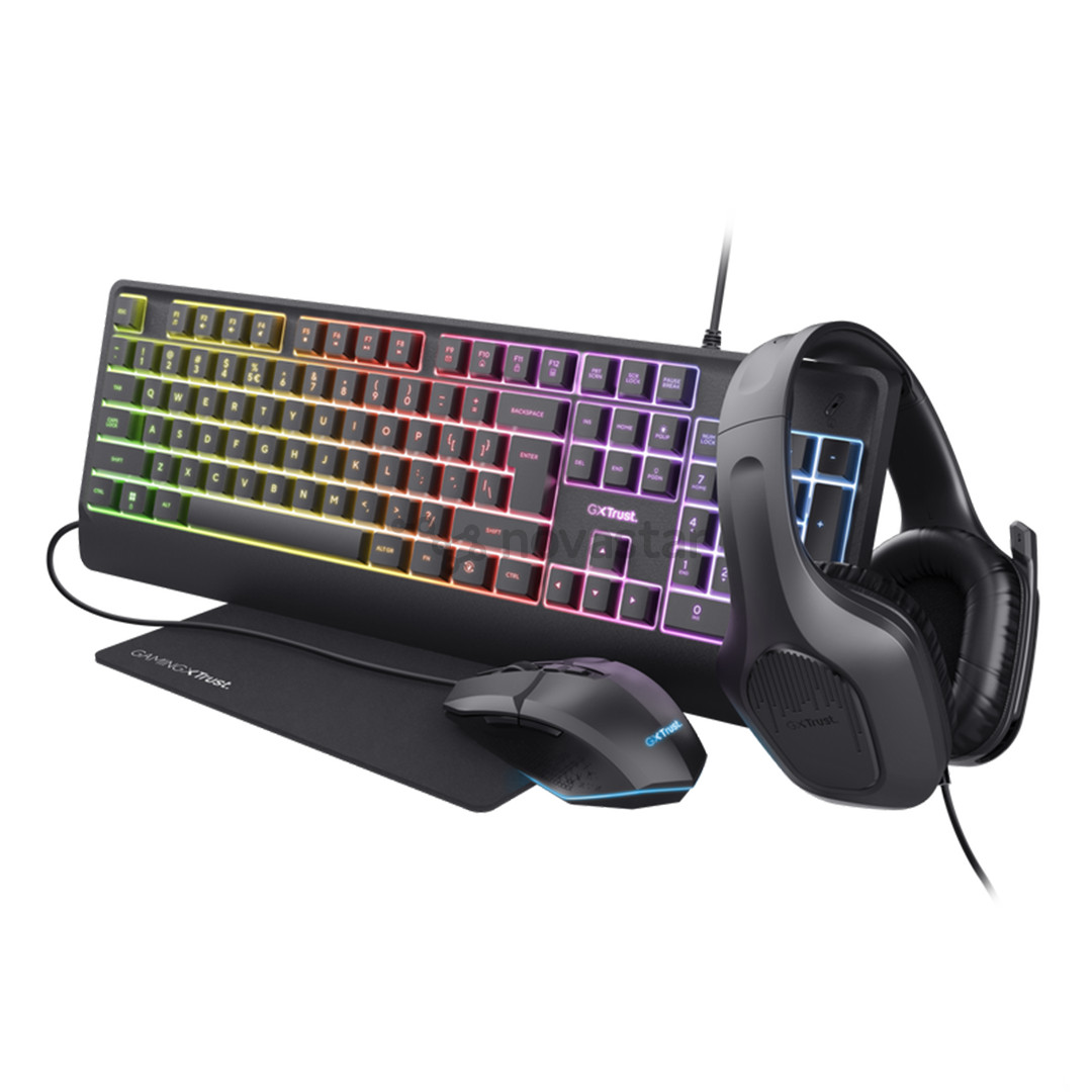 Trust GXT 792 Quadrox 4-in-1 Gaming Bundle, US, black - Desktop