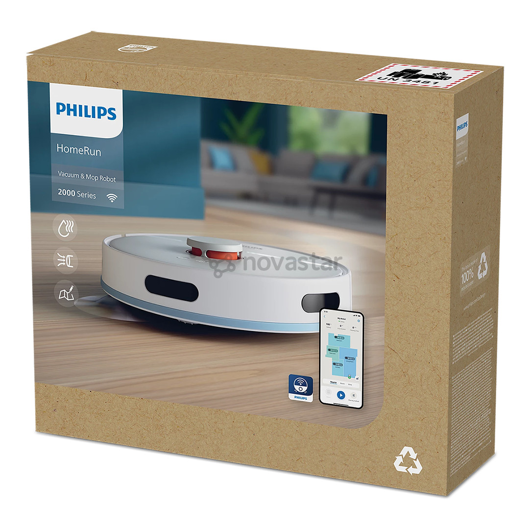 Philips 2000 Series, wet & dry, baltas - Dulkių siurblys robotas