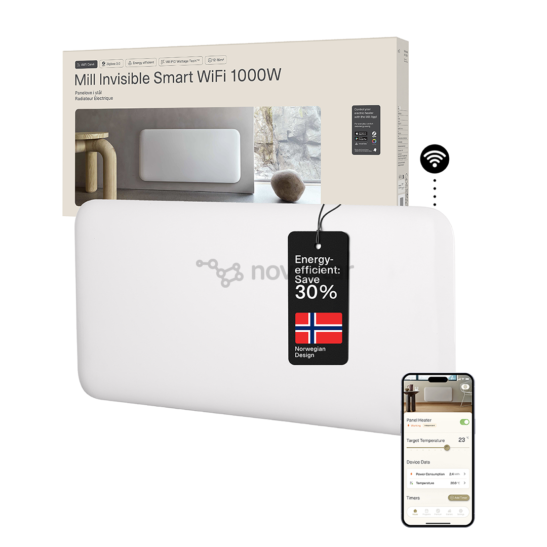 Mill Gen 4, Wi-Fi, 1000 W, baltas - Elektrinis radiatorius